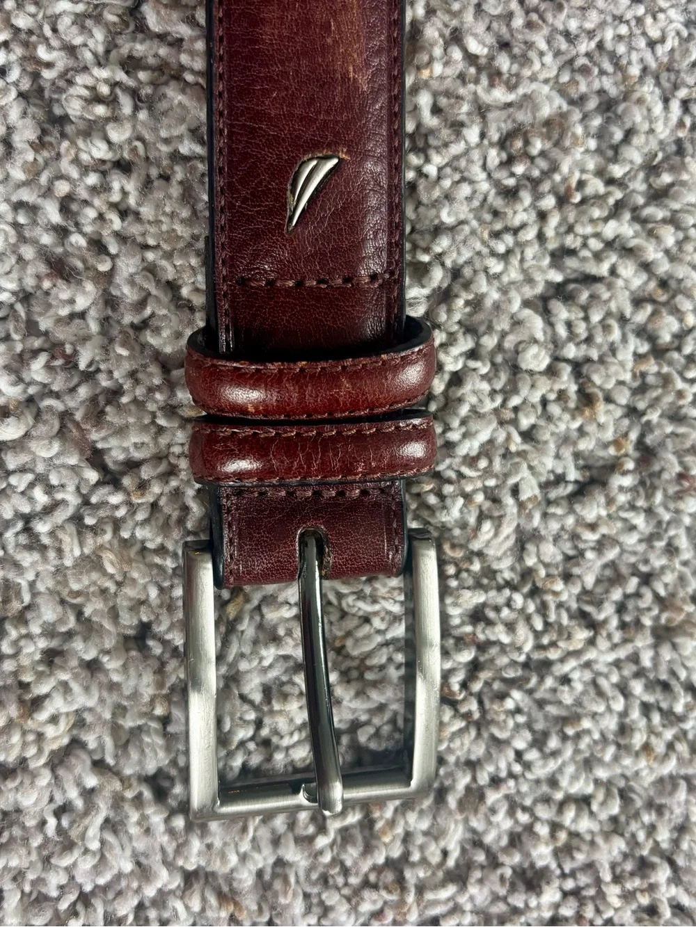 Kids Nautica Classic Brown Leather Belt